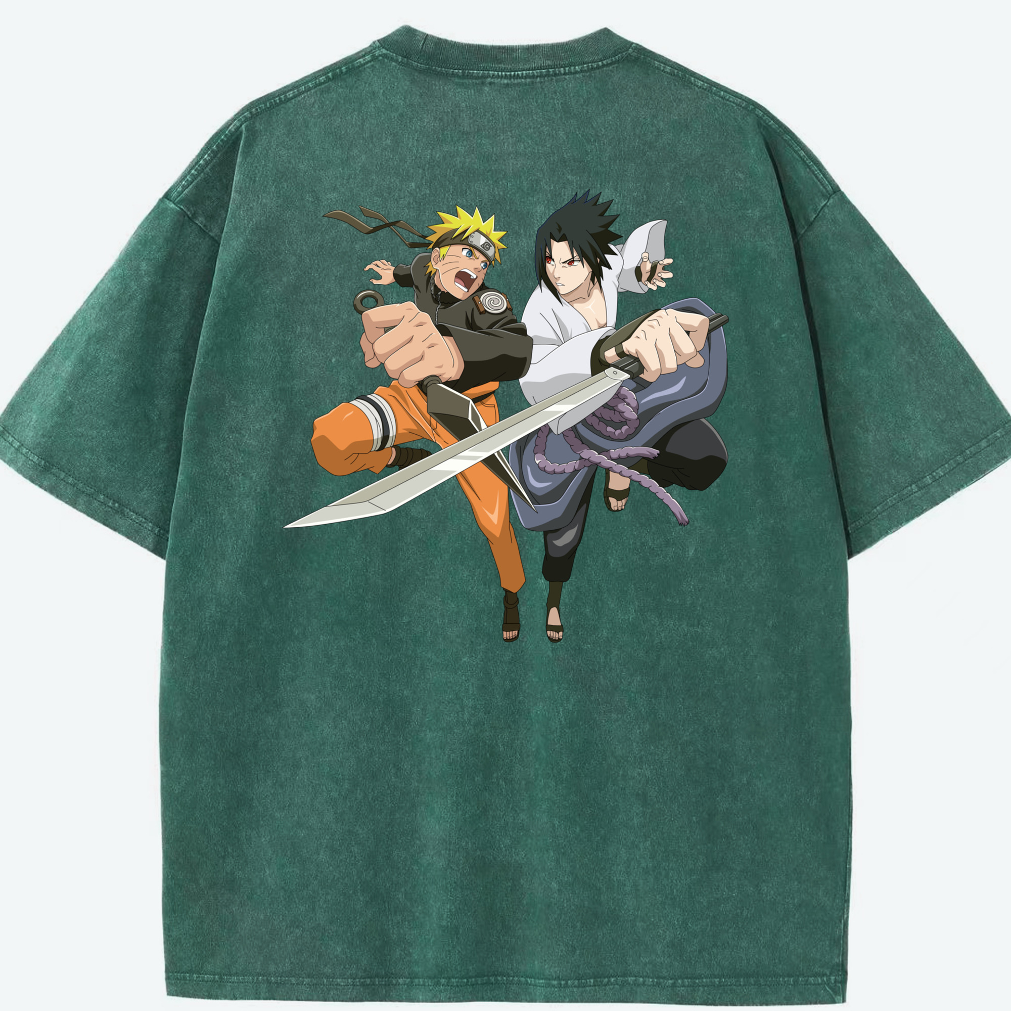 （画像用） NARUTO -ナルト- うずまき ナルト Uzumaki Naruto 綿100% ヴィンテージ風 半袖Tシャツ（背面プリント）